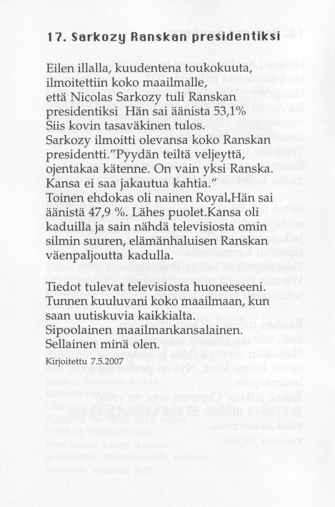 Scanned page 22 of Runoja Sipoosta, osa XI; complete transcript available below.
