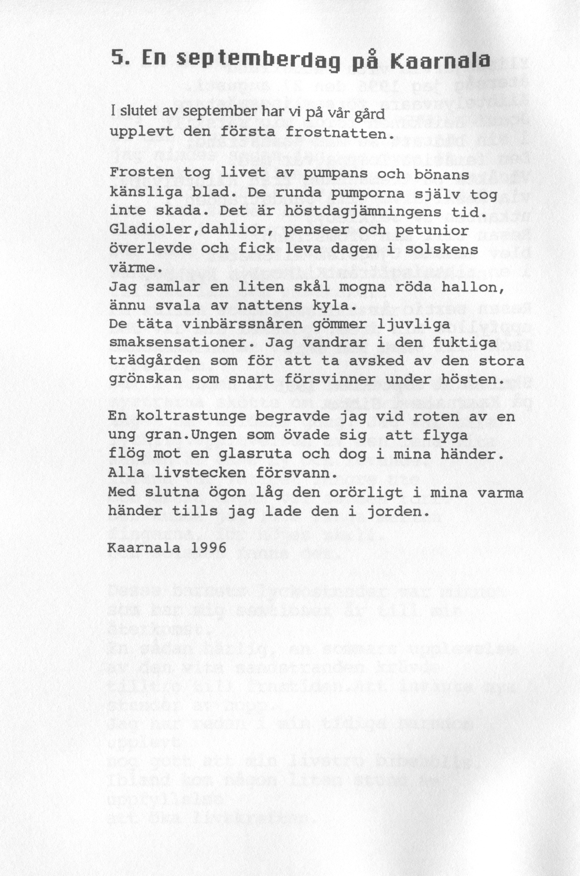 Scanned page 10 of Dikter från Sibbo, del V; complete transcript available below.