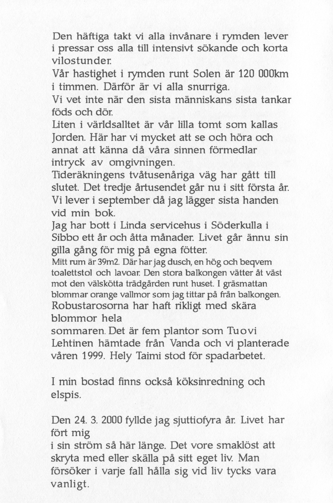 Back cover of Dikter från Sibbo, del V by Kaija Tanskanen; transcript available below.